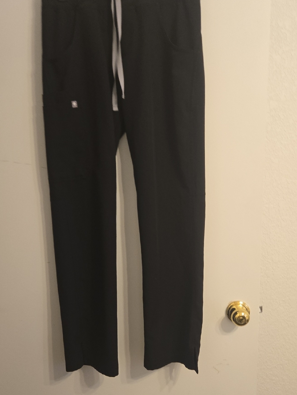 Women Black Scrub Drawstring Pants